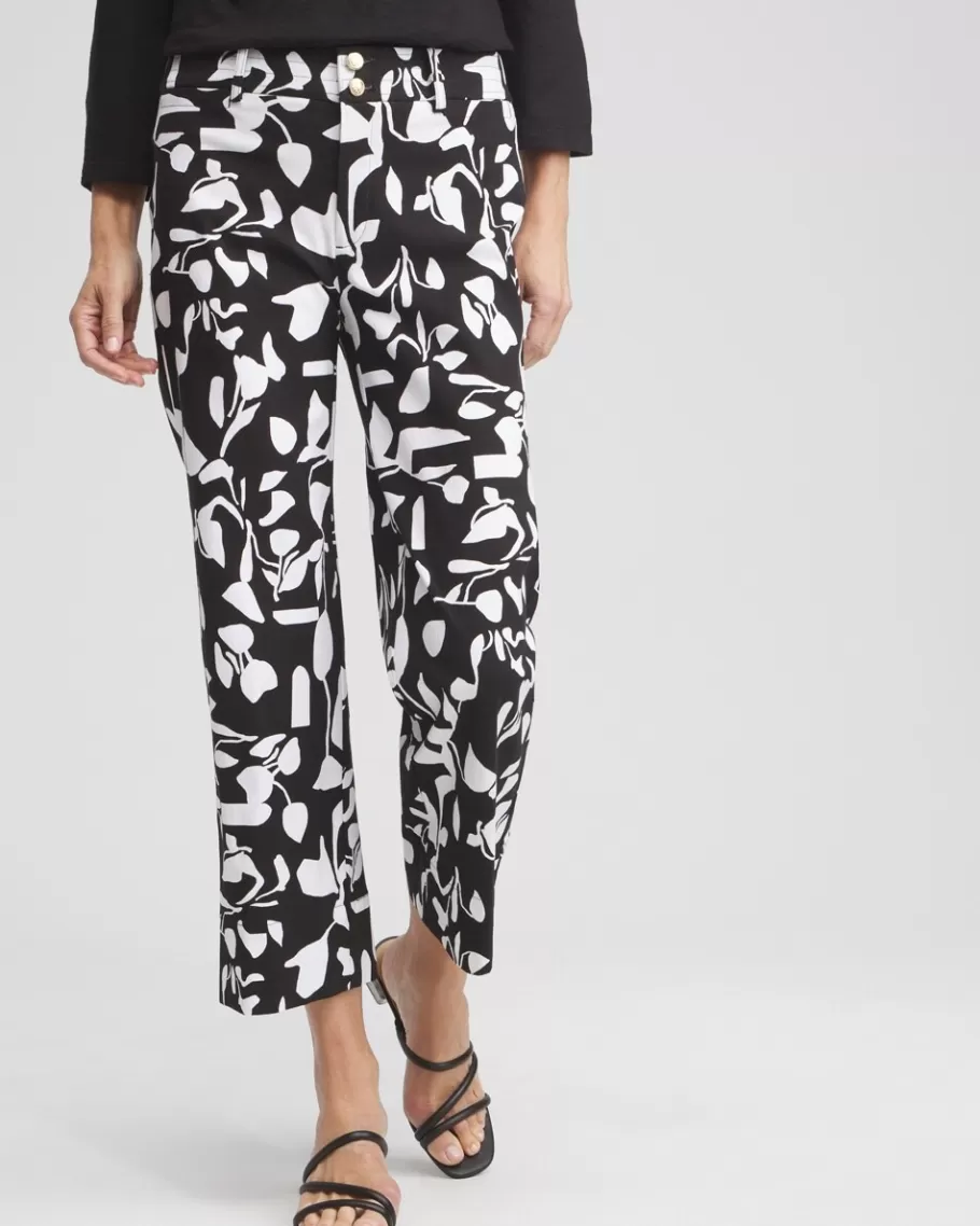 Chico's Abstract Print Trapunto Cropped Pants