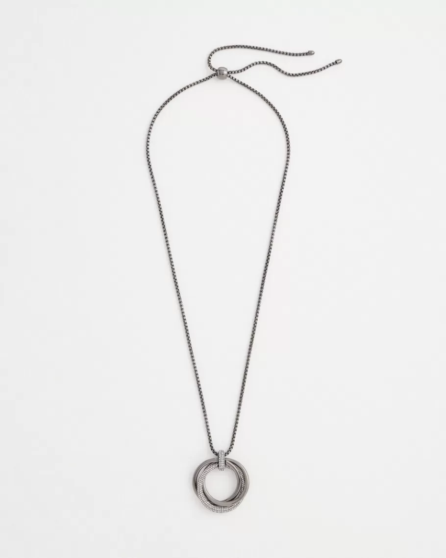 Chico's Adjustable Pavé Pendant Necklace