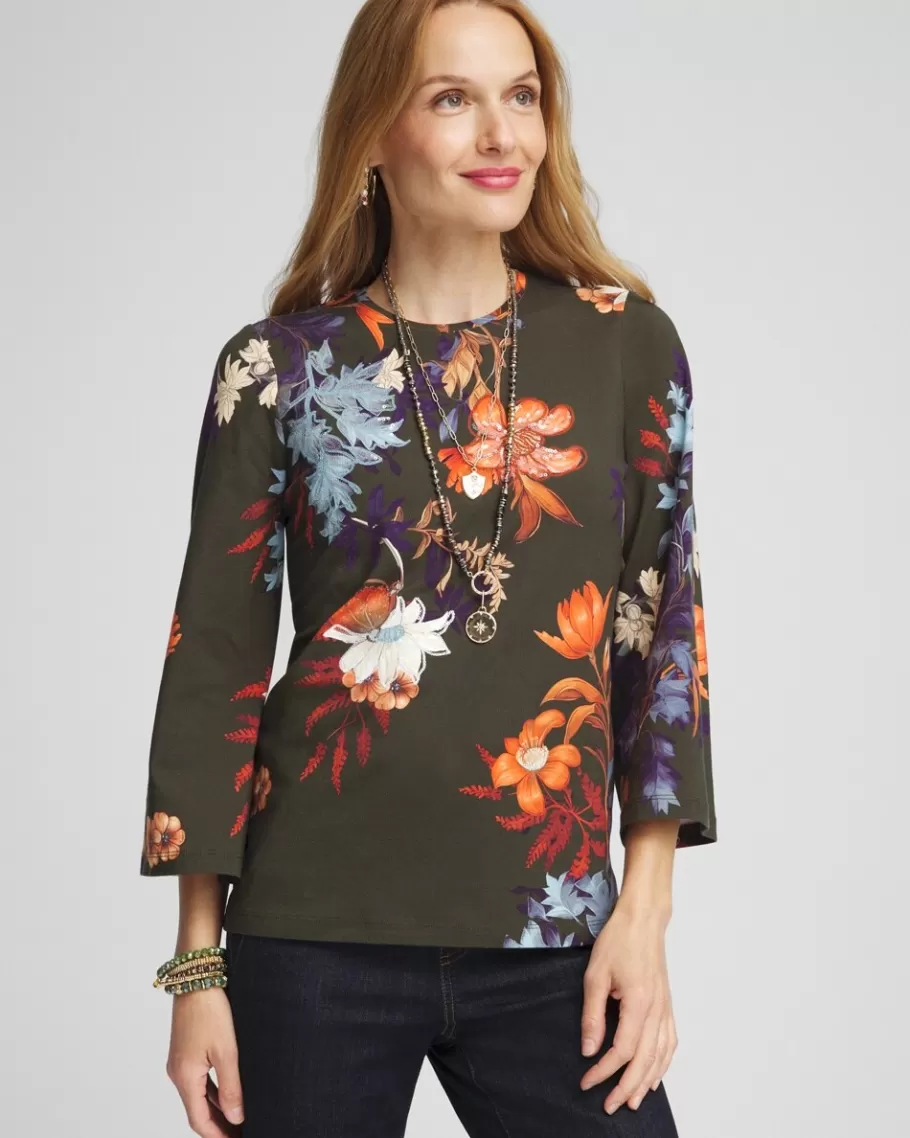 Chico's Autumn Embroidered Sequin Tee