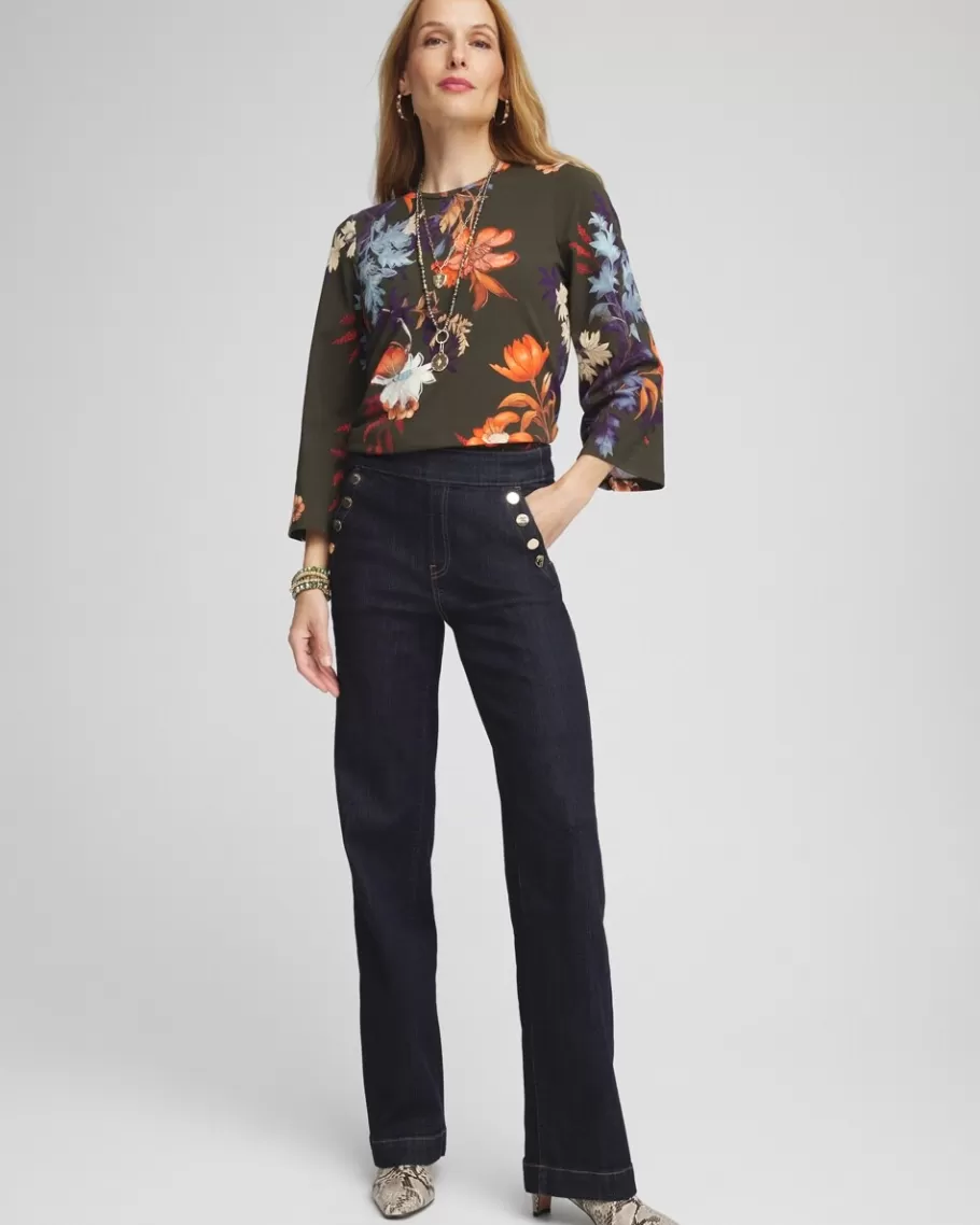 Chico's Autumn Embroidered Sequin Tee