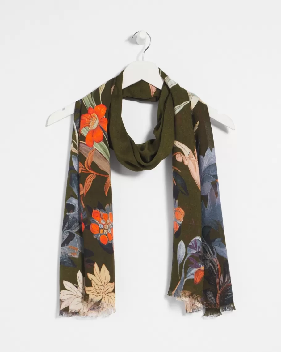 Chico's Autumn Floral Oblong Scarf