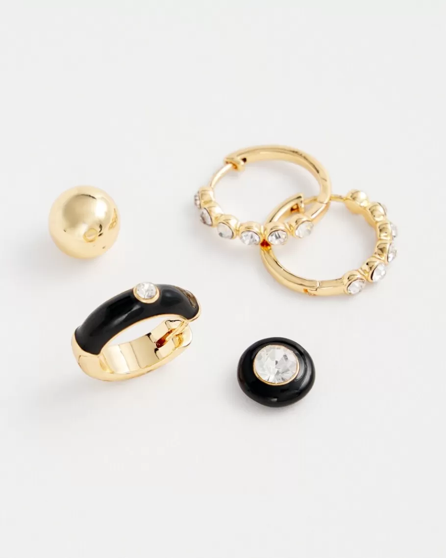 Chico's Black & Gold Earrings Gift Set