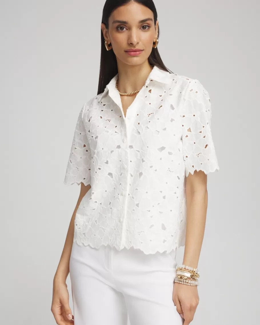 Chico's Black Label™ Lace Button Up Top