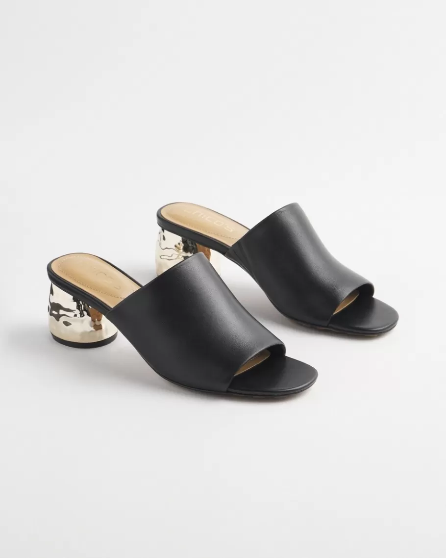 Chico's Black Leather Mules