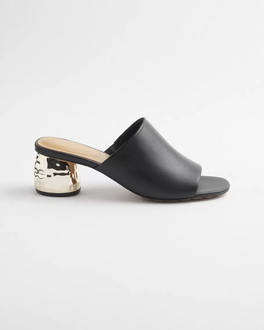 Chico's Black Leather Mules