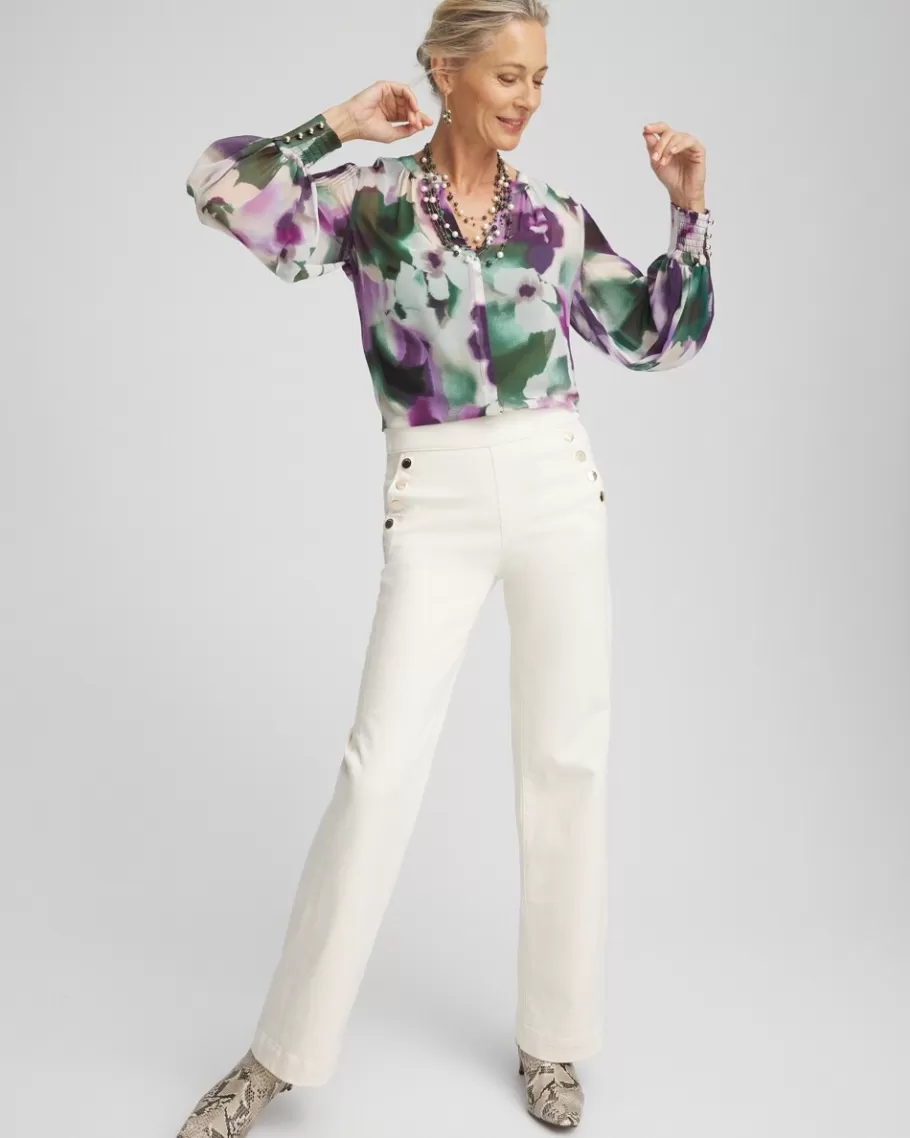 Chico's Bloom Pintuck Sleeve Blouse