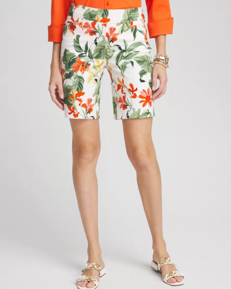 Chico's Brigitte 7" Orchid Print Shorts