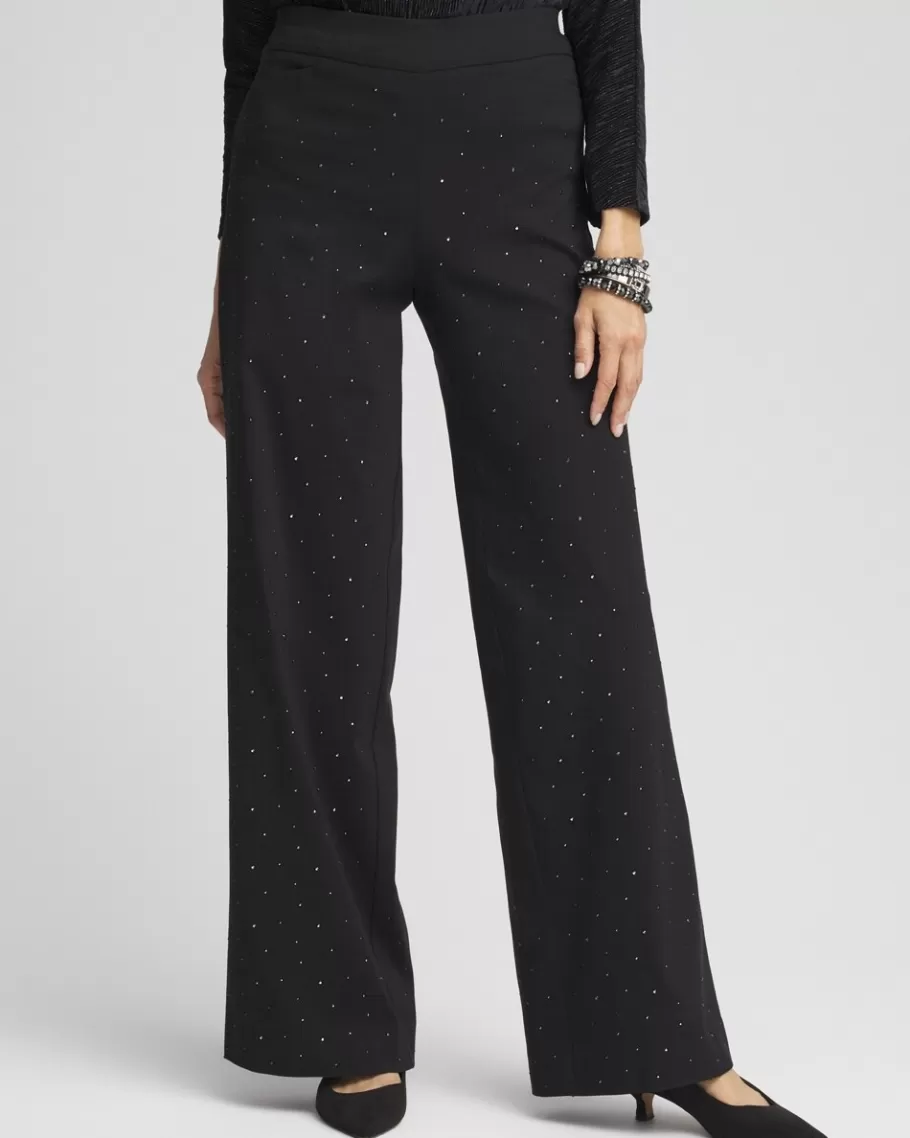 Chico's Brigitte Embellished Wide Leg Pants