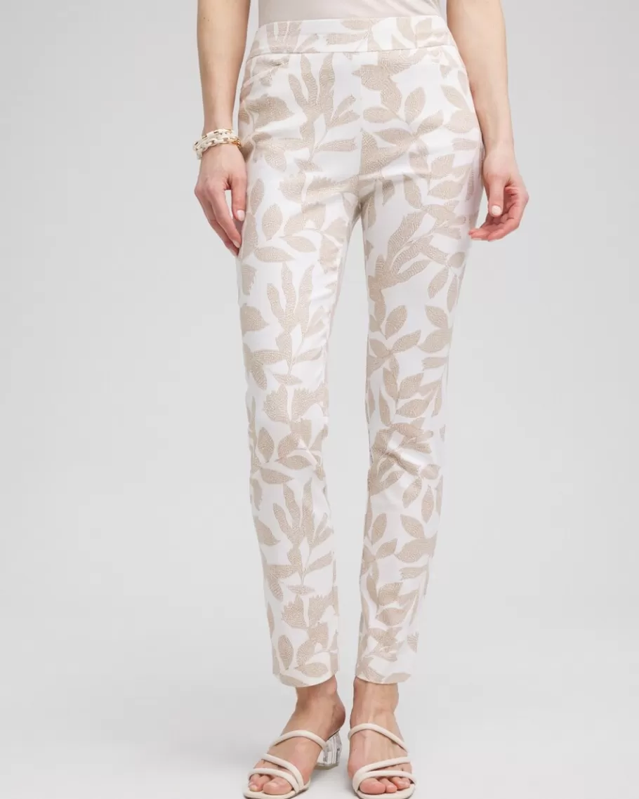 Chico's Brigitte Leaf Etch Ankle Pants