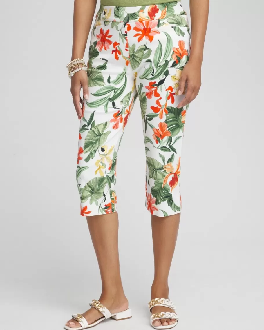 Chico's Brigitte Orchid Print Capris