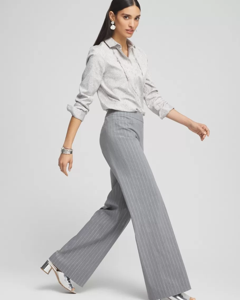 Chico's Brigitte Pinstripe Wide Leg Pants