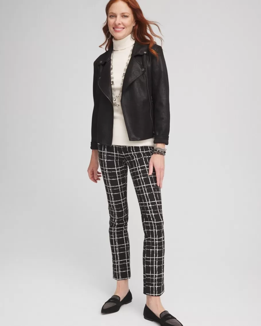 Chico's Brigitte Plaid Slim Ankle Pants