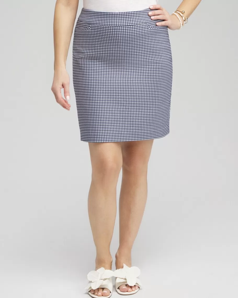 Chico's Brigitte Pull-On Gingham Skort