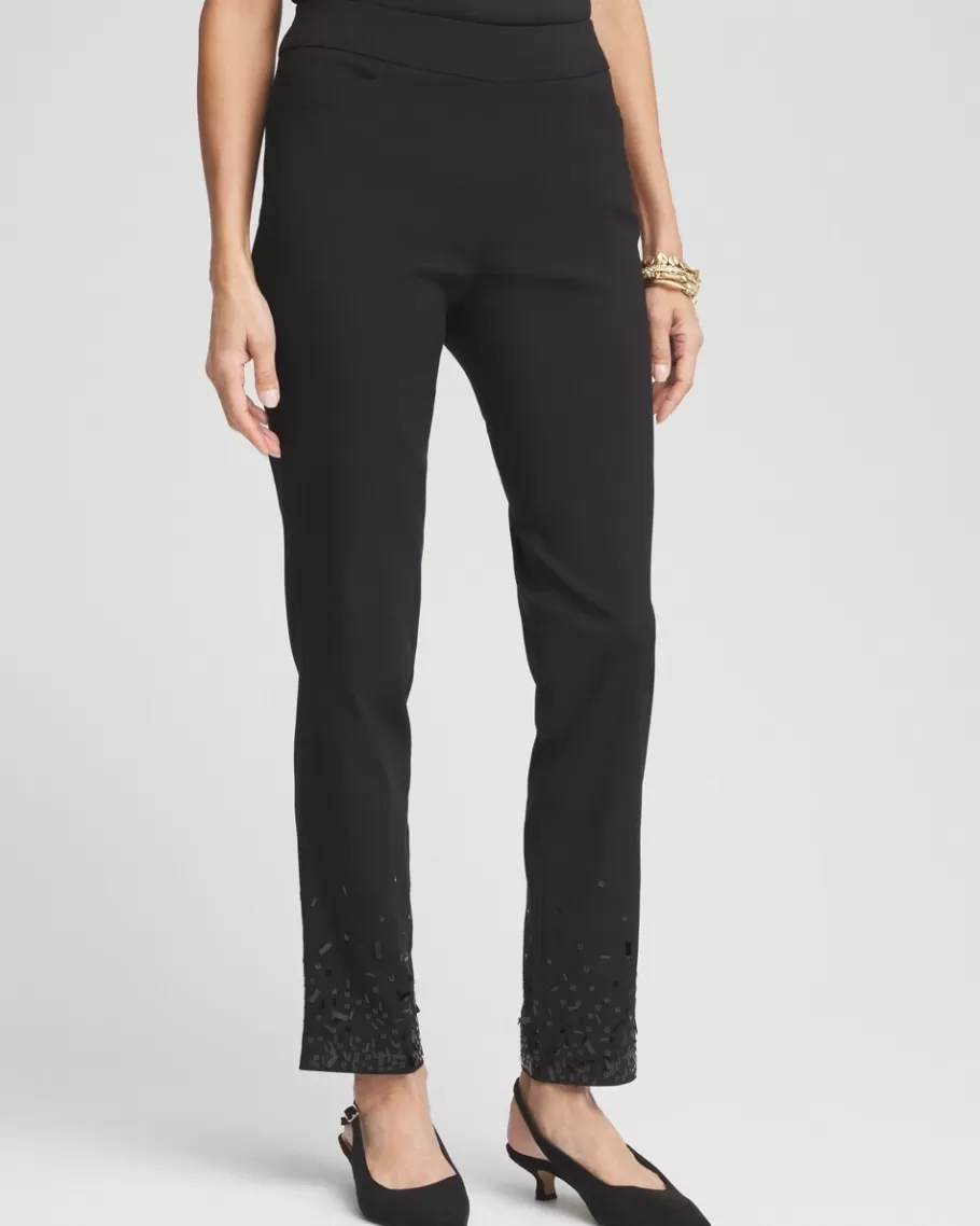 Chico's Brigitte Sequined Slim Ankle Pants