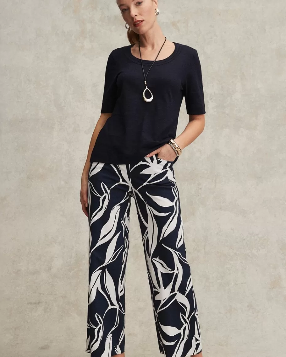 Chico's Brigitte Swirl Wide Leg Cropped Pants