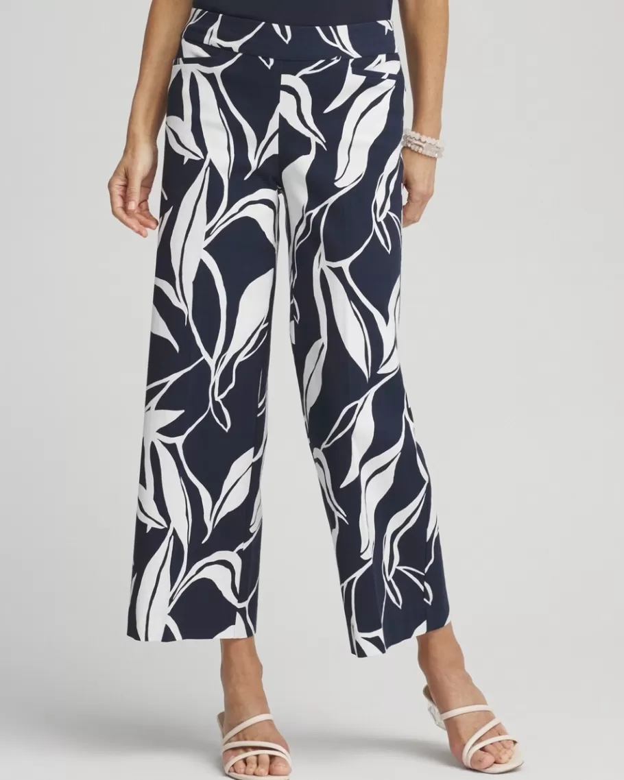 Chico's Brigitte Swirl Wide Leg Cropped Pants