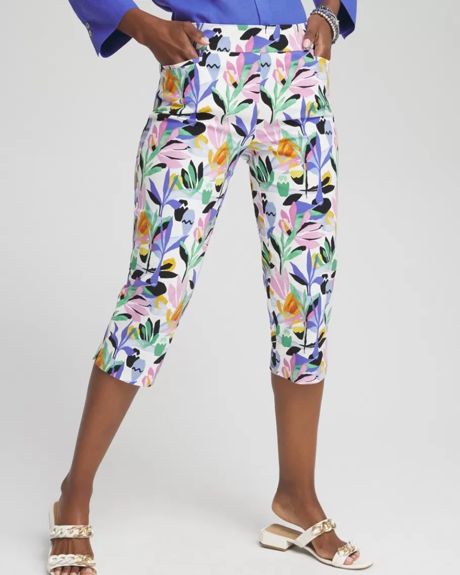 Chico's Brigitte Tropical Print Capris