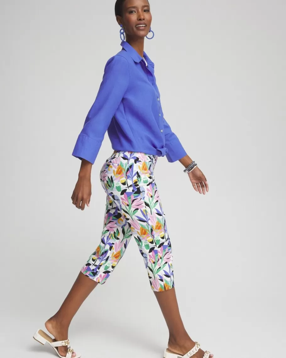 Chico's Brigitte Tropical Print Capris