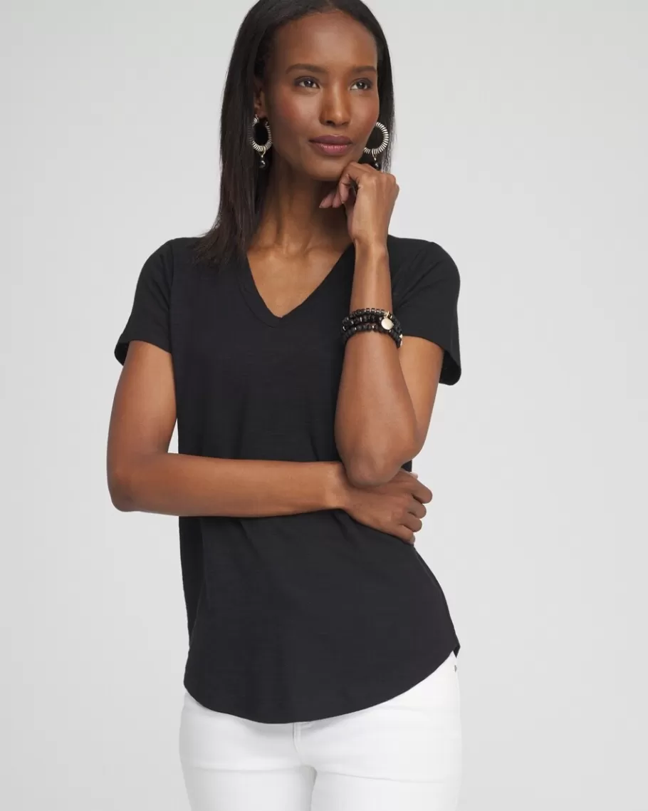 Chico's Cap Sleeve V-neck Tee