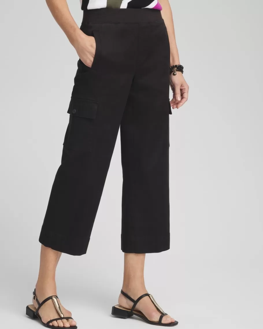 Chico's Cargo Wide Leg Cropped Pants