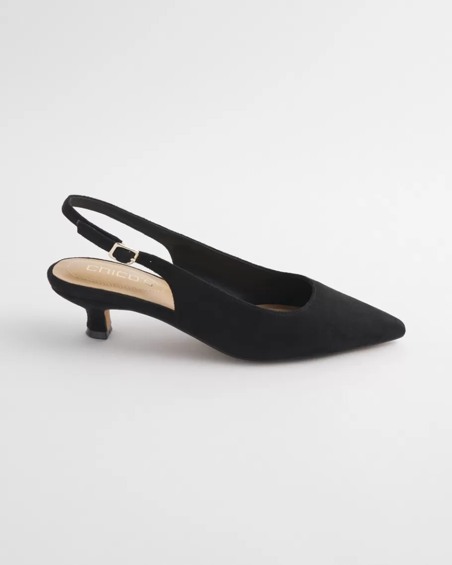 Chico's Celeste Microsuede Slingback Heels