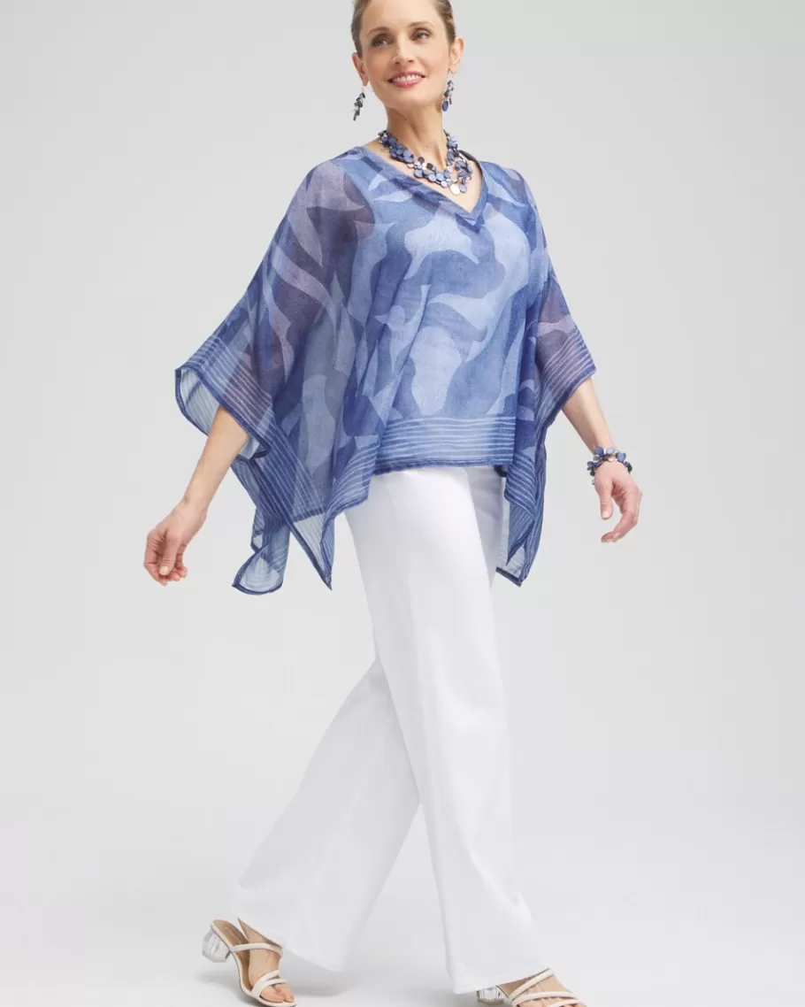 Chico's Chiffon Cool Abstract Poncho