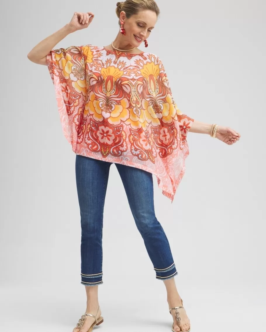 Chico's Chiffon Paisley Poncho