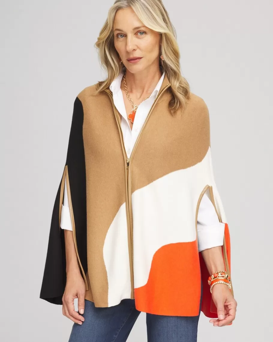 Chico's Colorblock Sweater Cape