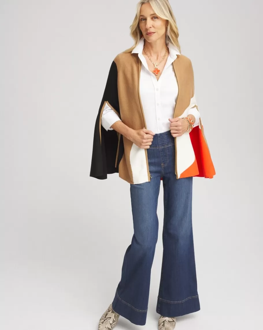 Chico's Colorblock Sweater Cape