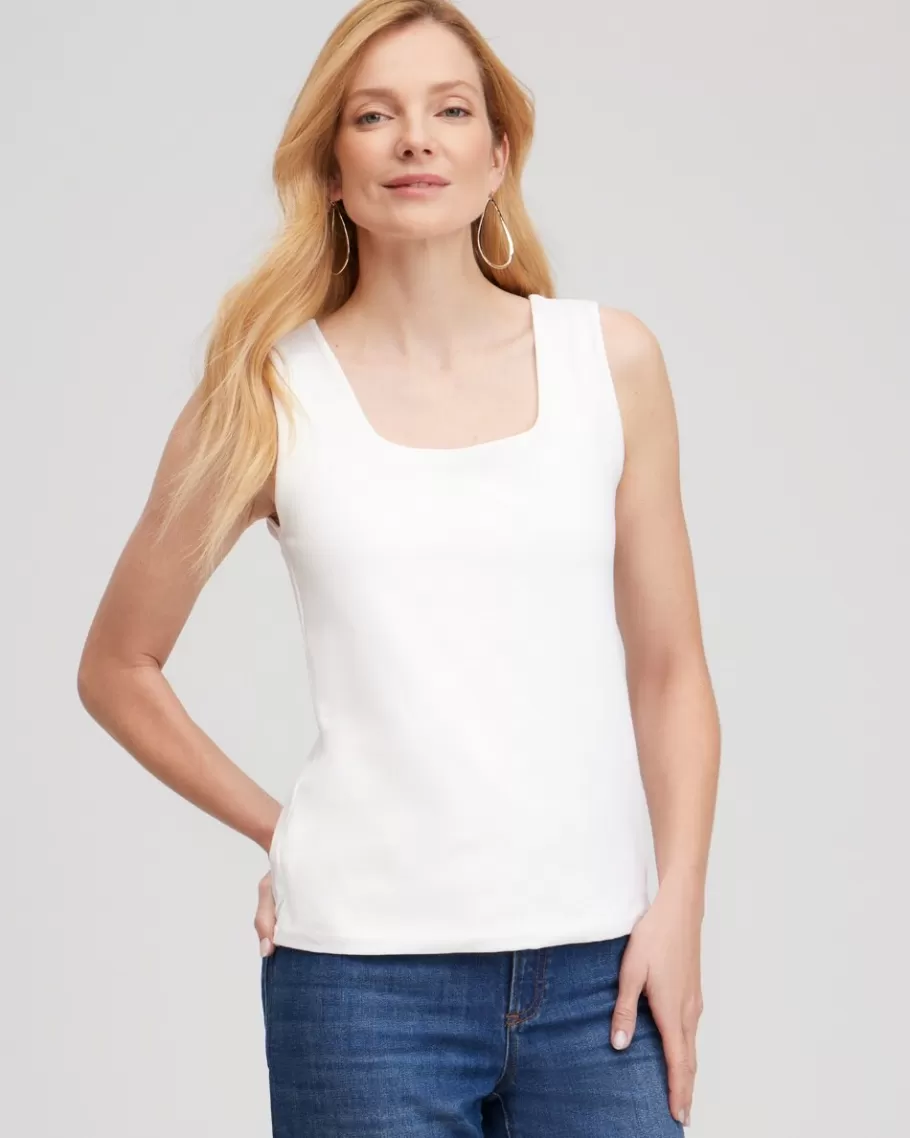 Chico's Contour Cotton&#8482 Square Neck Tank