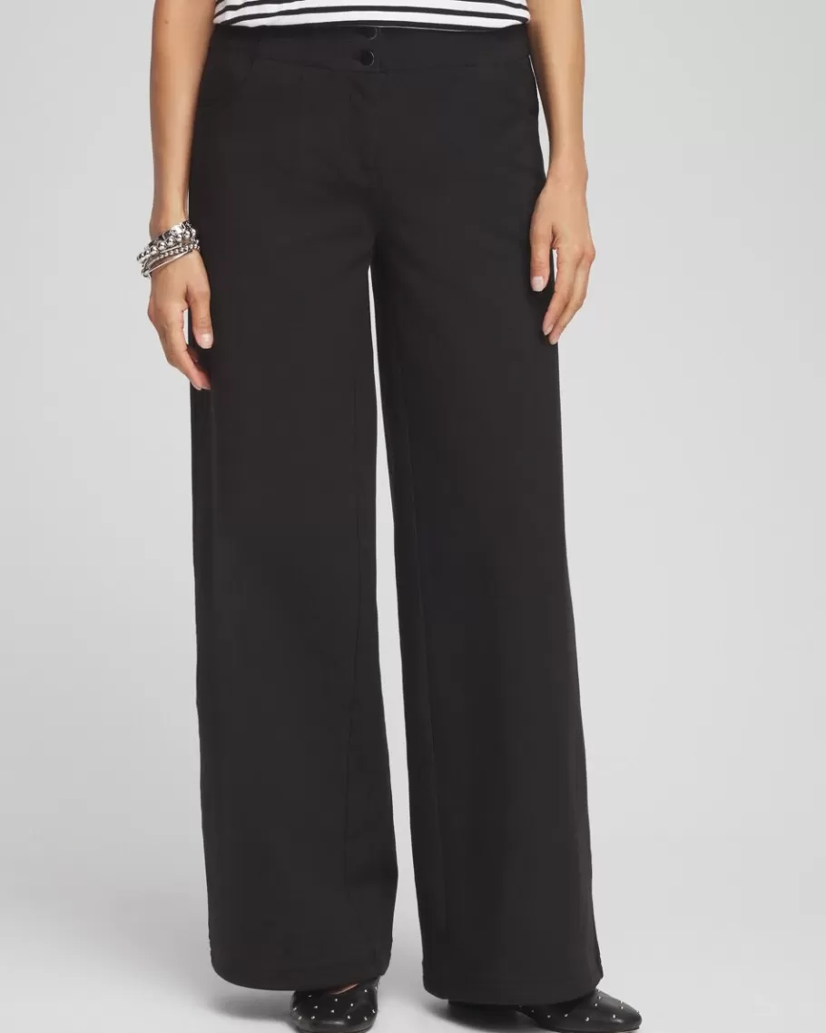 Chico's Cotton Stretch Wide Leg Pants