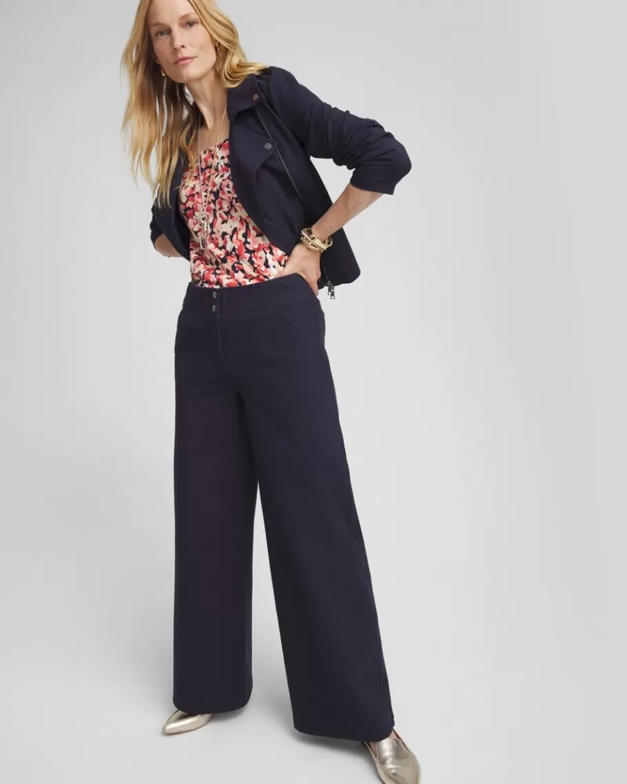 Chico's Cotton Stretch Wide Leg Pants