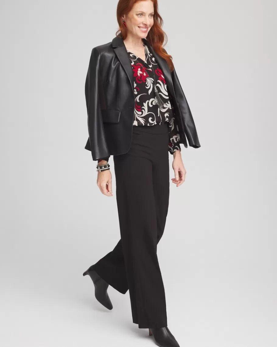 Chico's Crinkle Chiffon Floral Blouse