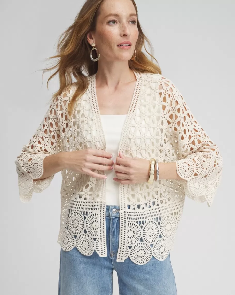 Chico's Crochet Cotton Kimono