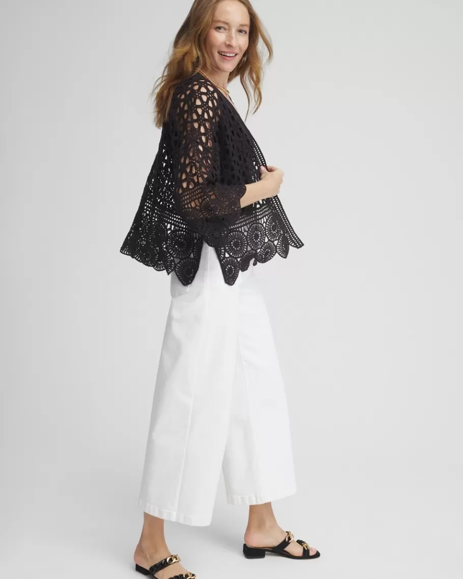 Chico's Crochet Cotton Kimono