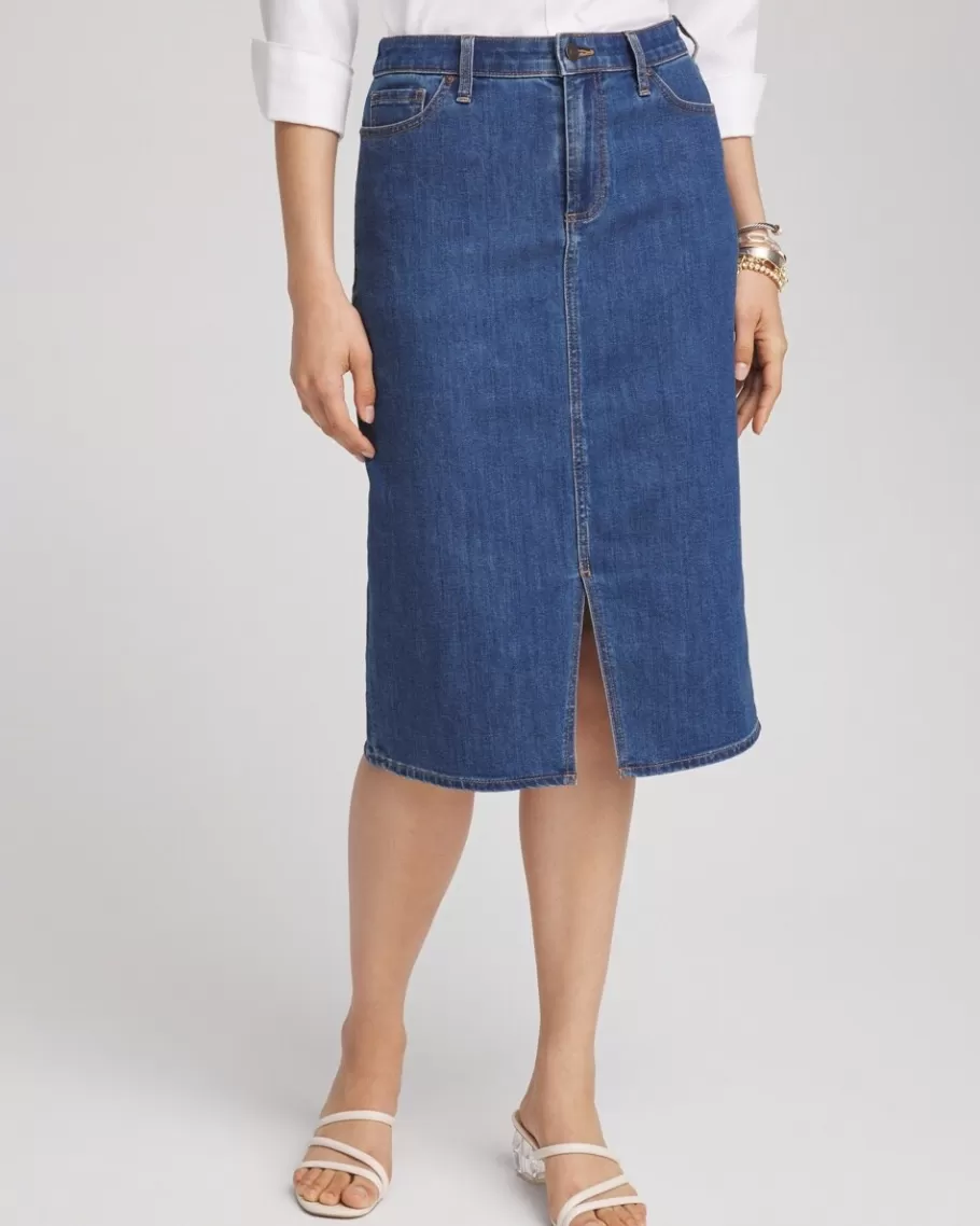 Chico's Denim Midi Skirt