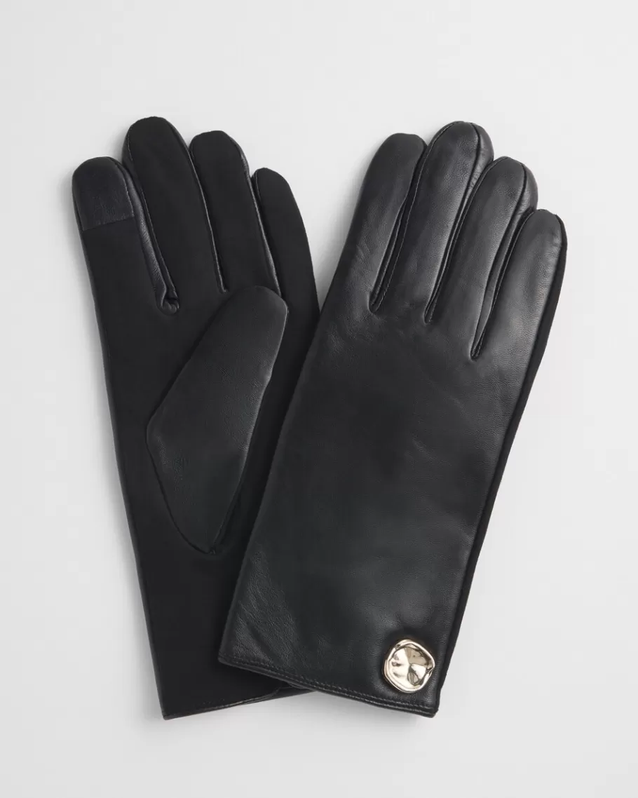 Chico's Embellished Leather Gloves