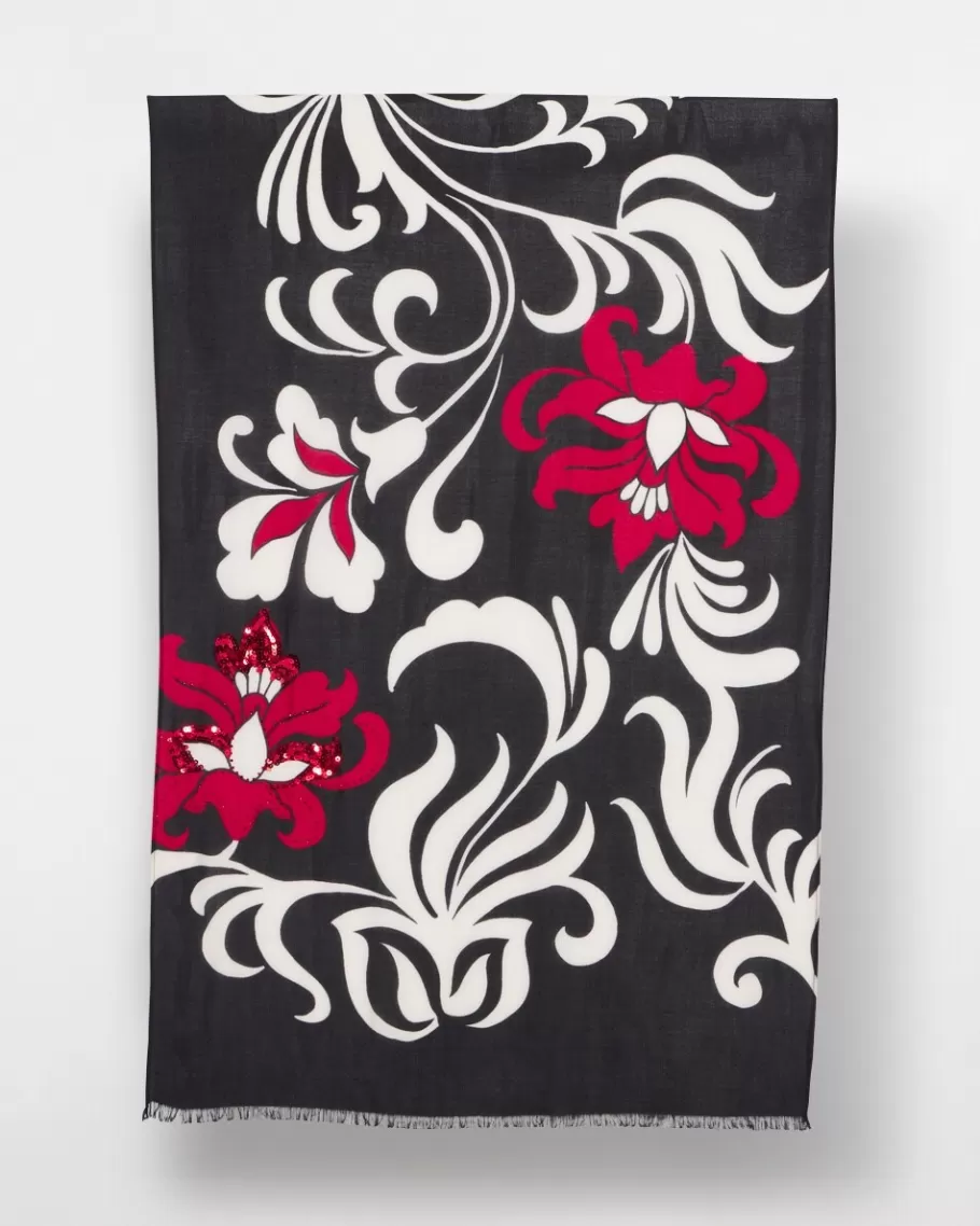 Chico's Embellished Floral Scarf