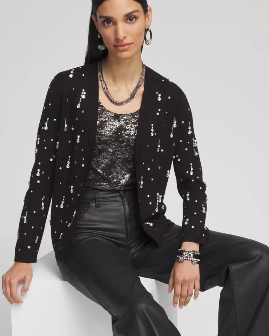 Chico's Embellished Long-sleeve Cardigan