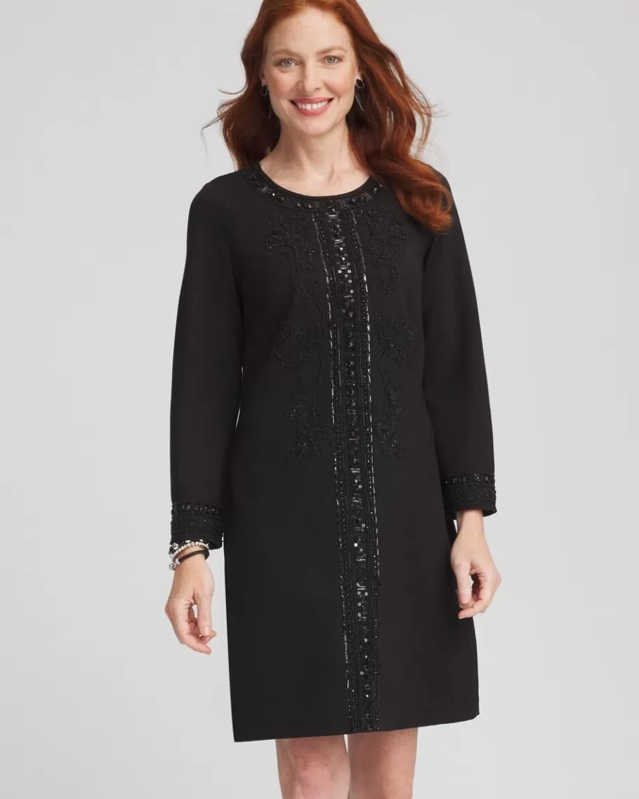 Chico's Embellished Ponte Sheath Dress