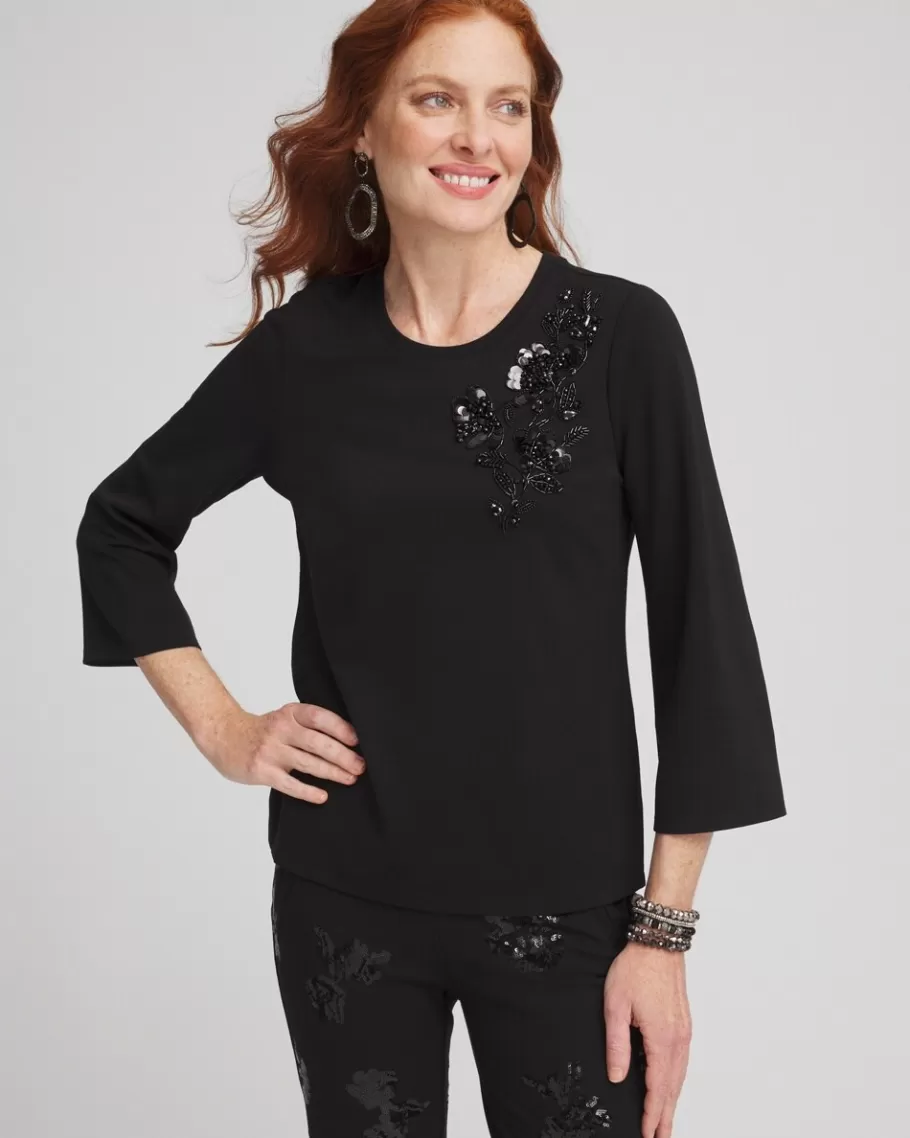 Chico's Embellished Ponte Top