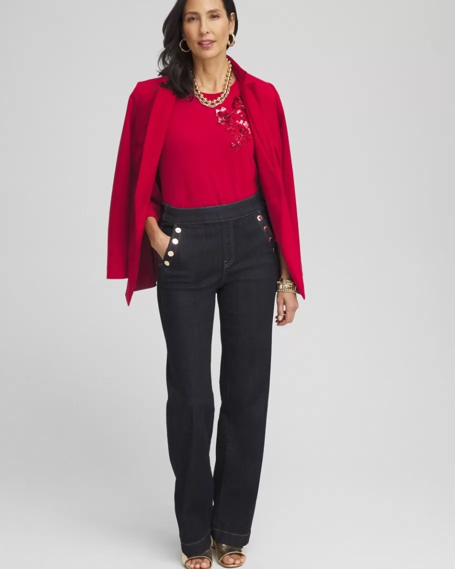 Chico's Embellished Ponte Top