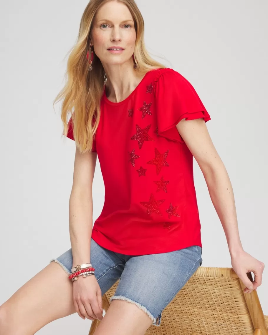 Chico's Embellished Star Tee