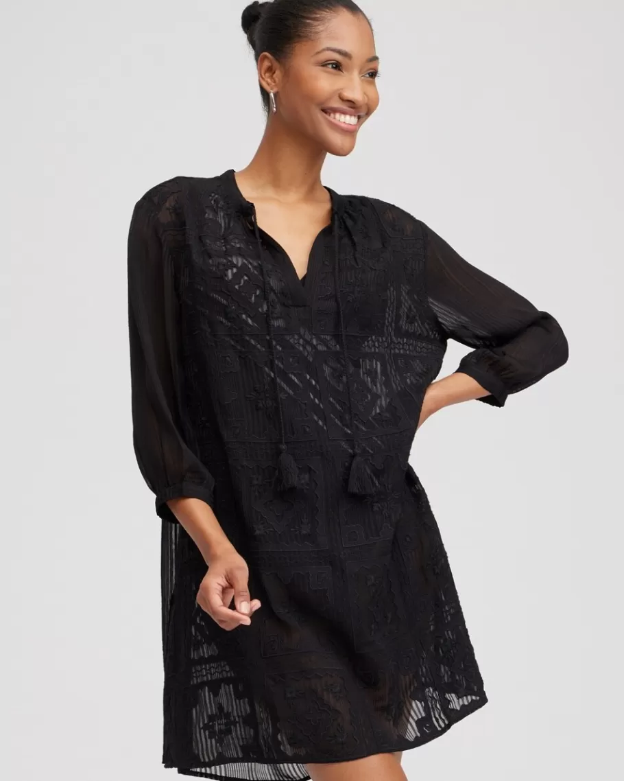 Chico's Embroidered Swim Dress Coverup