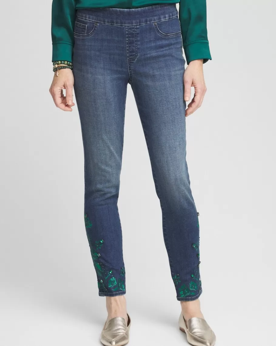 Chico's Emerald Jewel Pull-On Ankle Jeggings