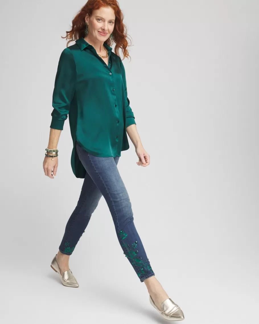 Chico's Emerald Jewel Pull-On Ankle Jeggings