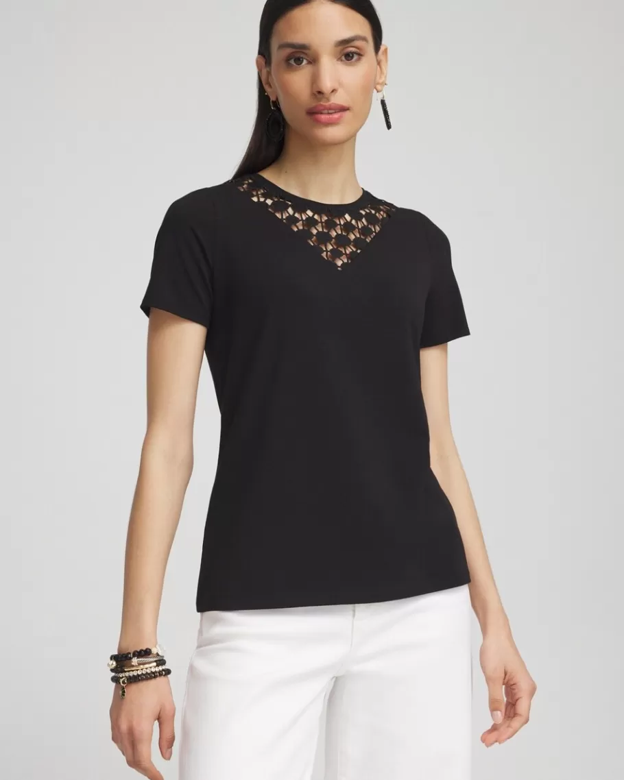 Chico's Eyelet Detail Top