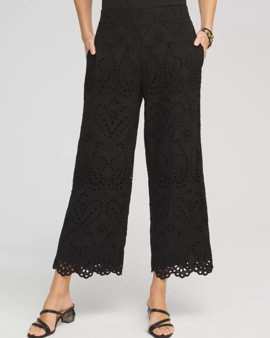 Chico's Eyelet Lace Cropped Pants