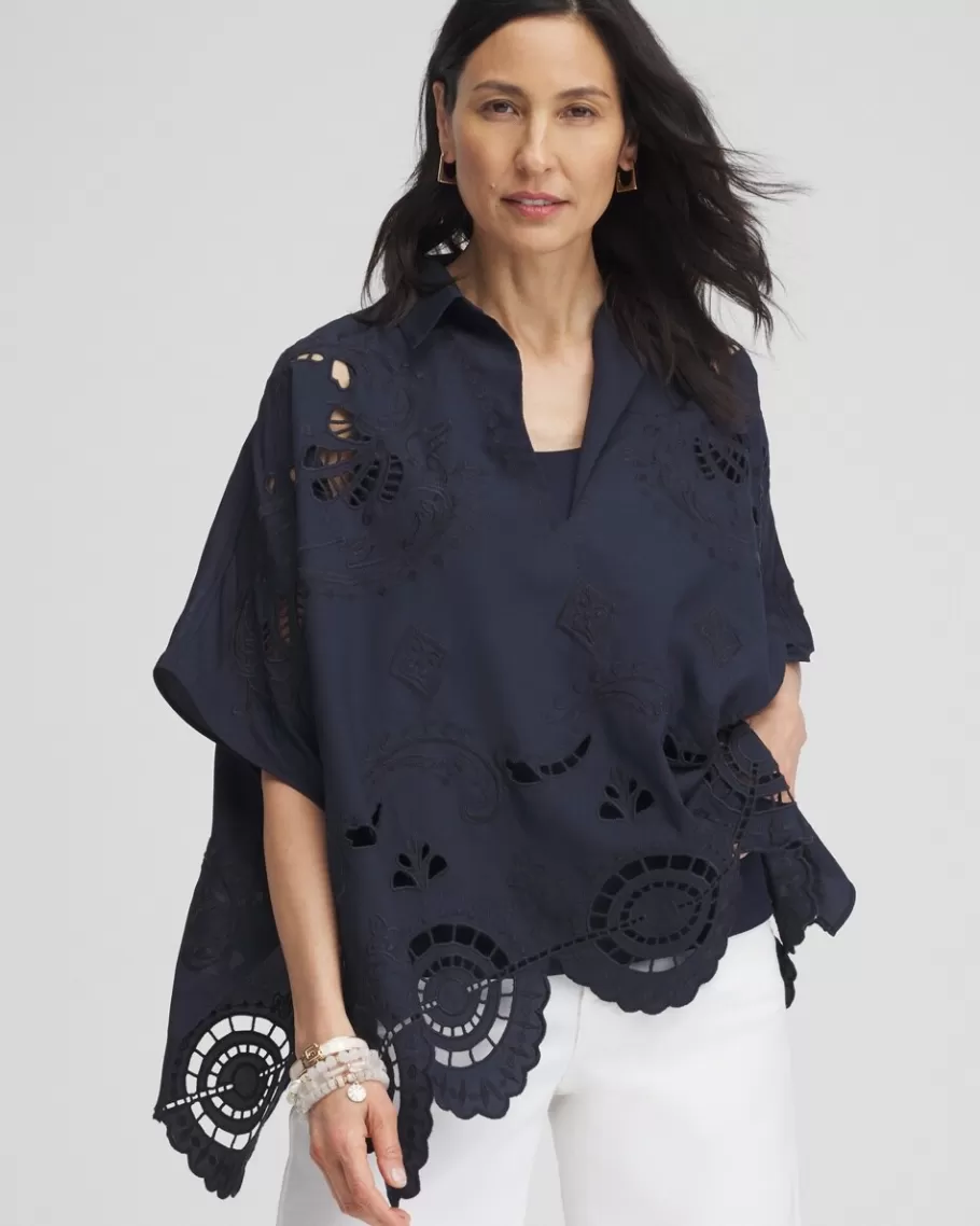 Chico's Eyelet Poncho