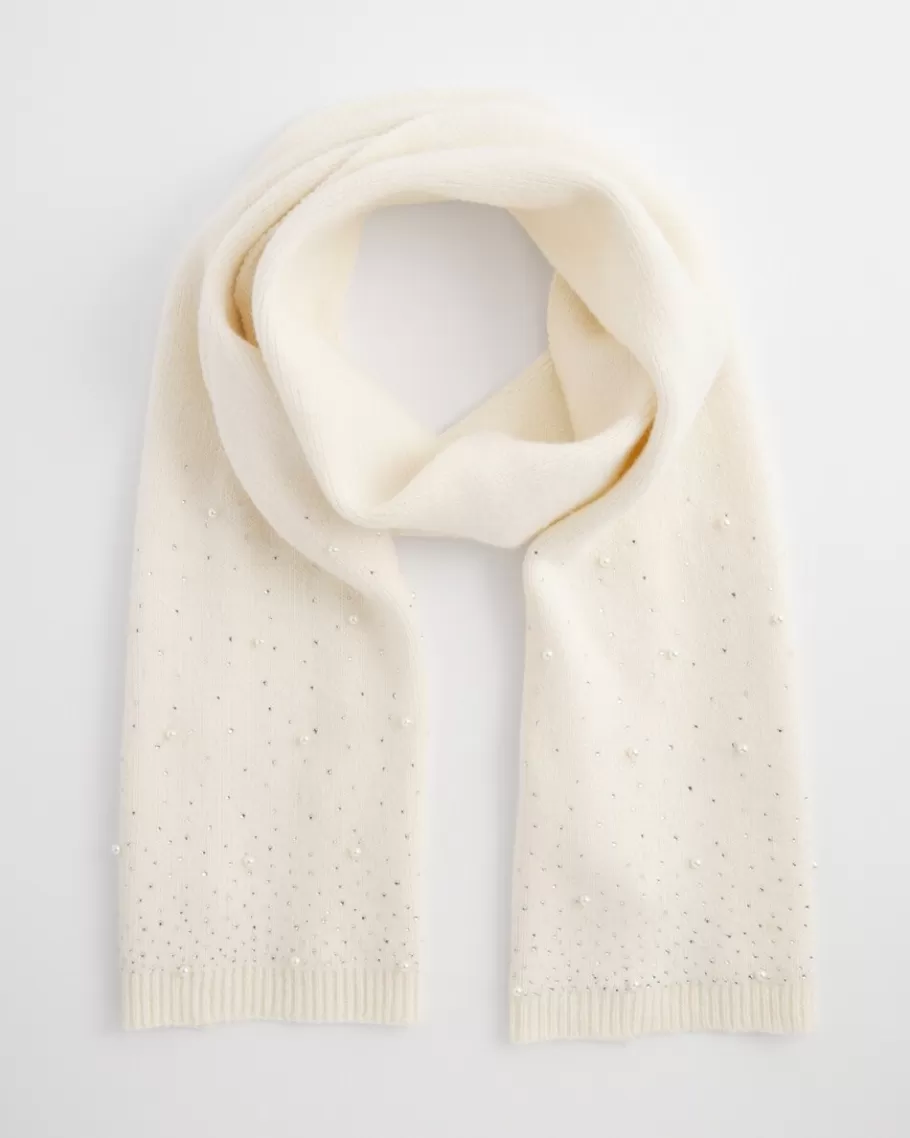 Chico's Faux Pearl Cashmere Blend Scarf